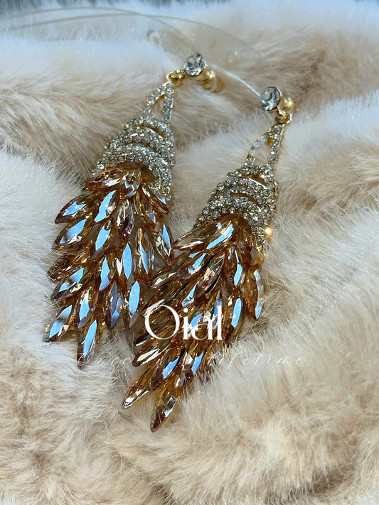 Golden Champagne Cascade Earrings