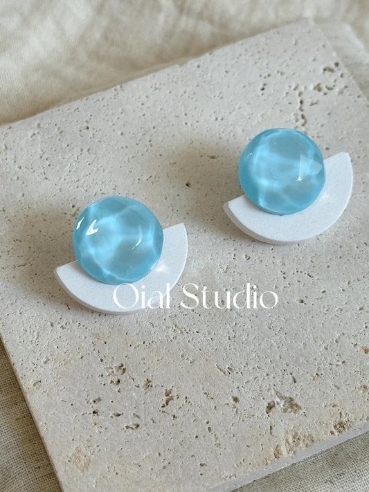 Glacier Mist Geometric Studs