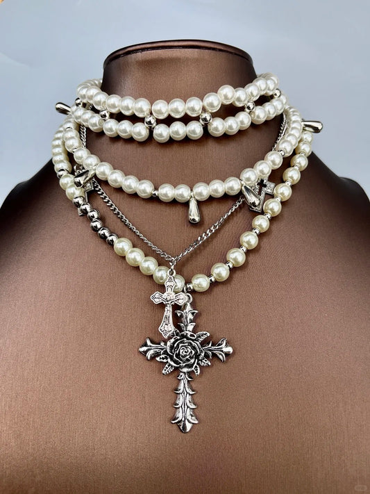 Pearl Cross Necklace
