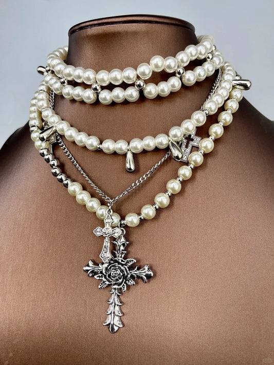 Pearl Cross Necklace