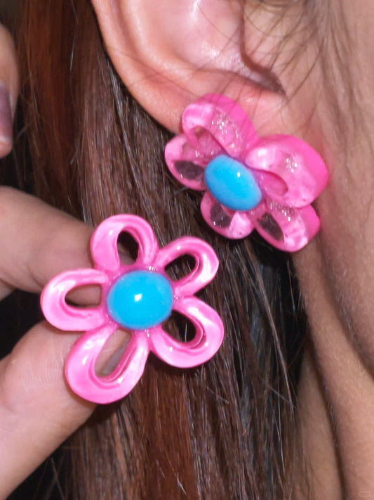 Acrylic Flower Stud Earrings