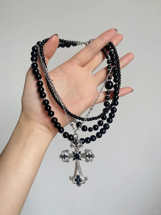Black Cross Necklace