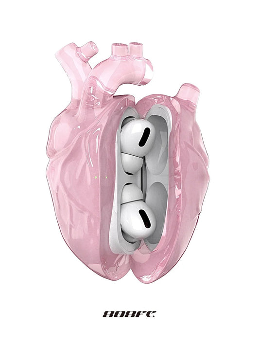 Pink Heart-Shaped AirPods Cover