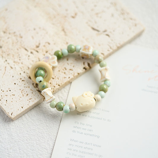 Ceramic Kitty Bracelet