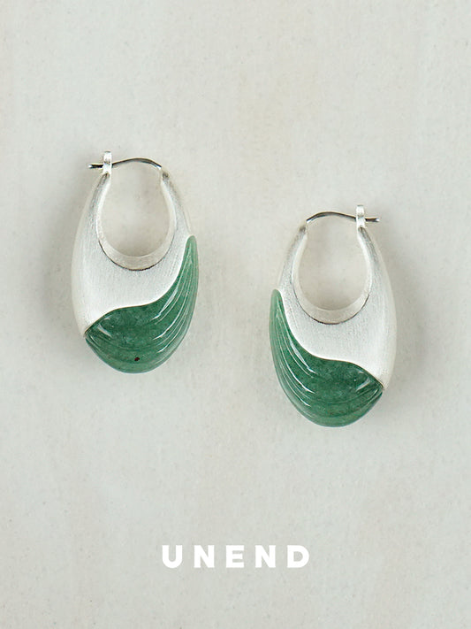 MEADOW Aventurine Hoop Earrings