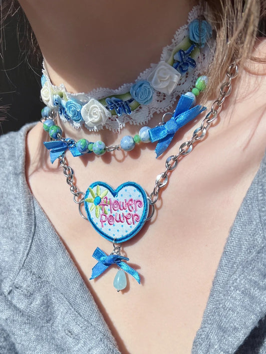 Blue Flower Power Choker