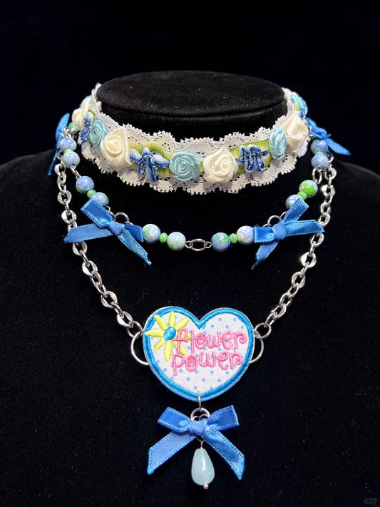 Blue Flower Power Choker