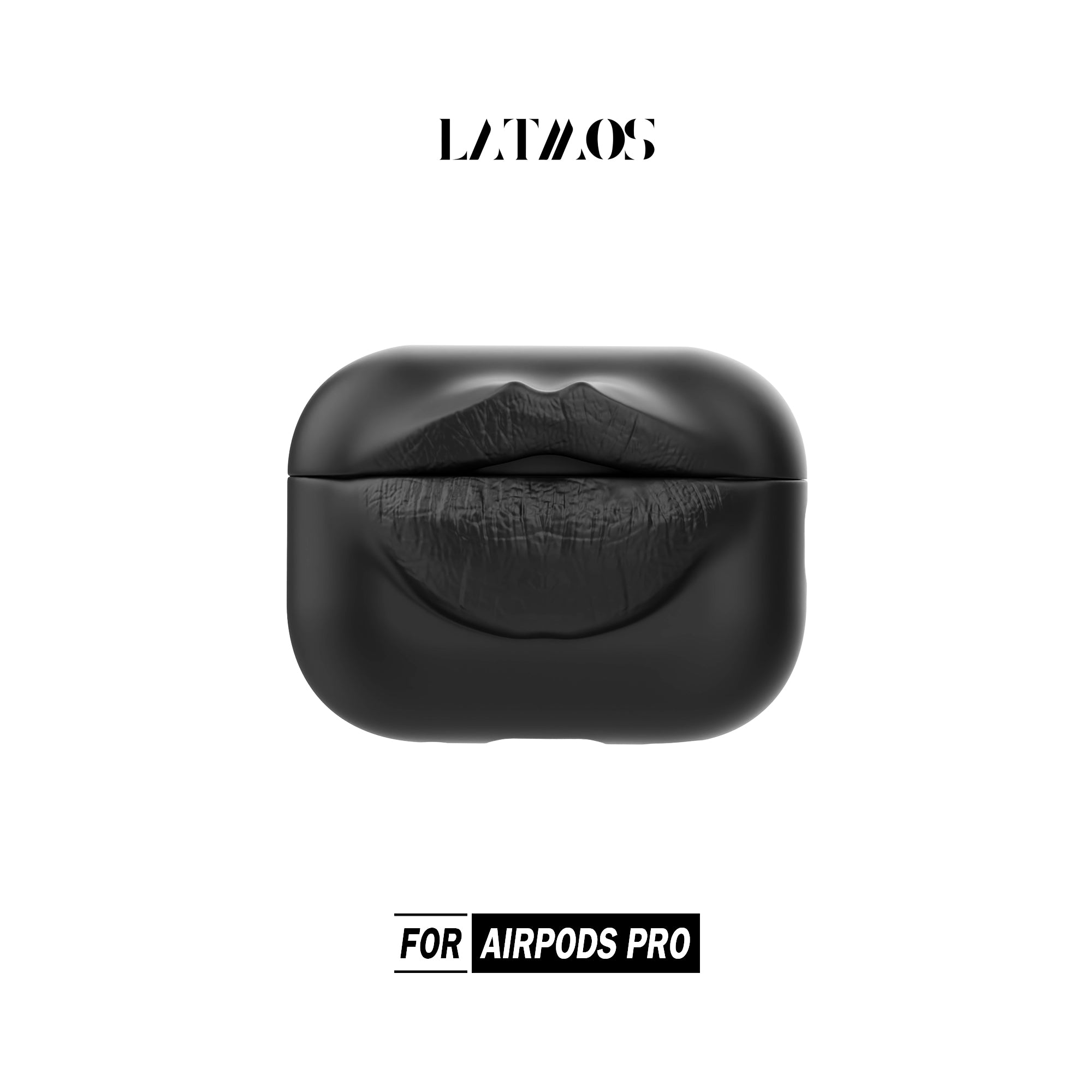 ノベルティ　AirPodsケース　ブラック Bold Black Lips AirPods Case – Unique Designer Accessory for Cool