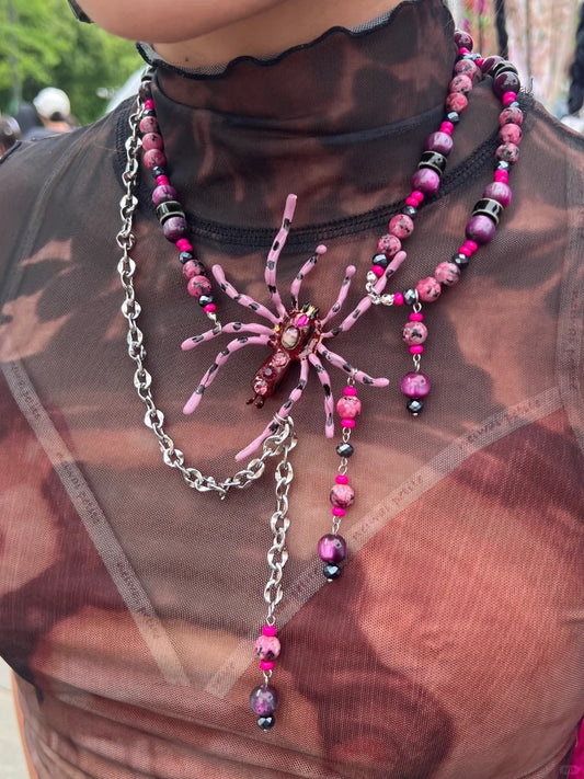 Purple Spider Necklace