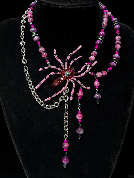 Purple Spider Necklace