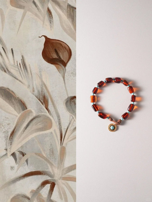 Celestial Glow Amber Turquoise Bracelet