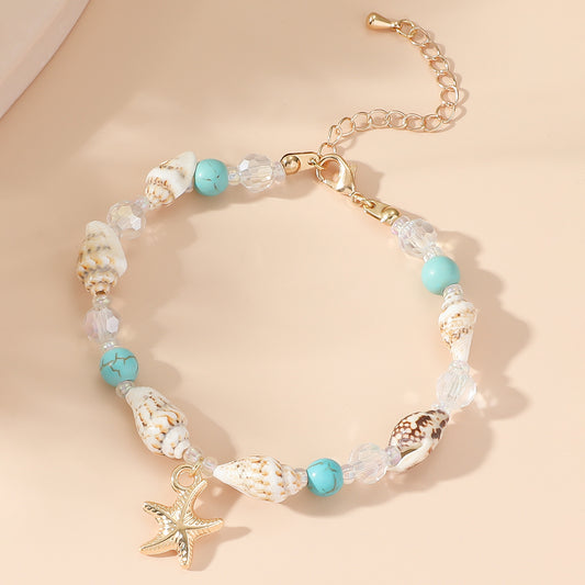 Conch and Starfish Anklet