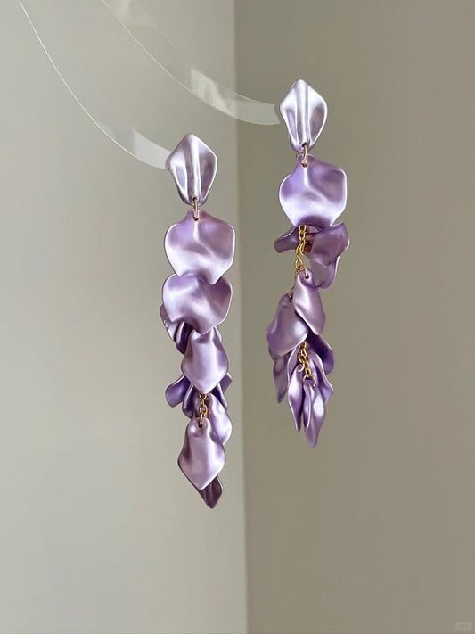 Purple Petal Earrings