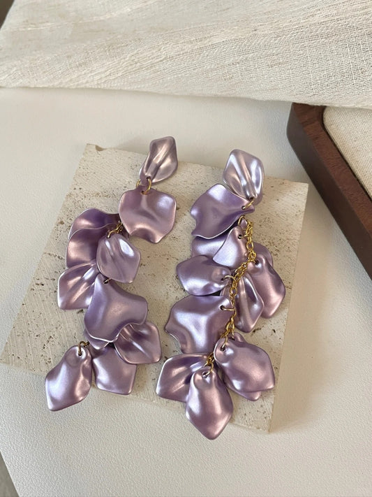 Purple Petal Earrings