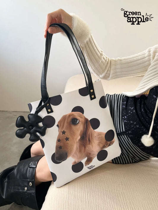 Dachshund Polka-Dot Tote