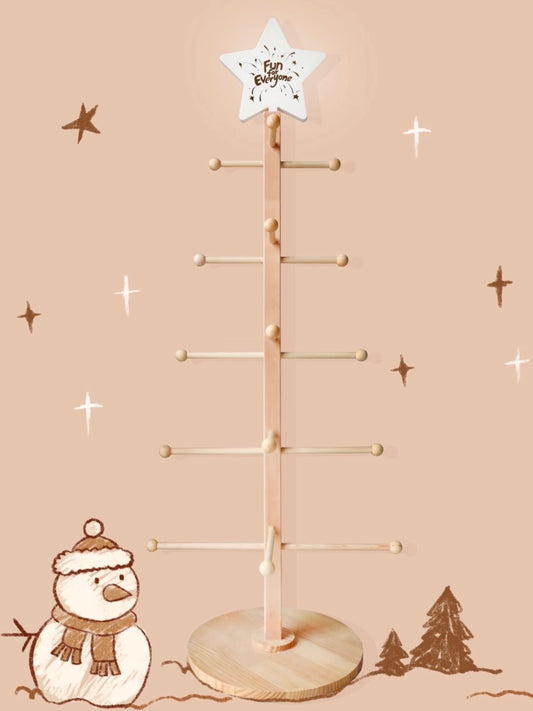 Large Standing Wooden Christmas Tree Organizer