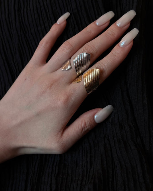 Ribbed Texture Wrap Ring