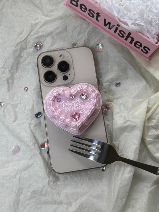Pink Birthday Cake Phone Holder