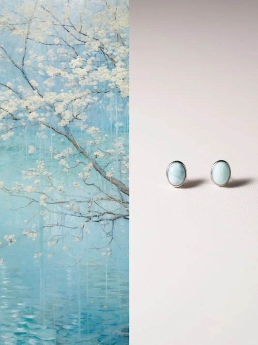 Serene Blue Gem Earrings