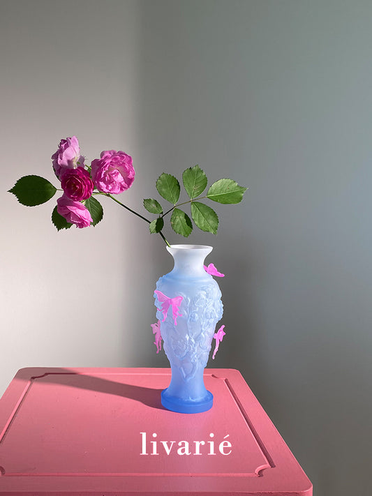 Light Blue Prnted Vase
