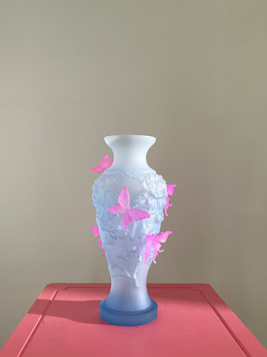Light Blue Prnted Vase