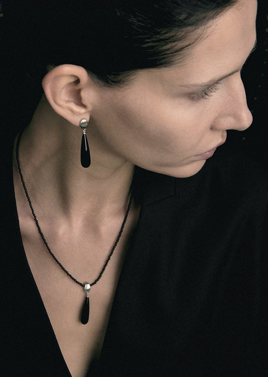 DARK ECHO Long Tear Drop Earrings