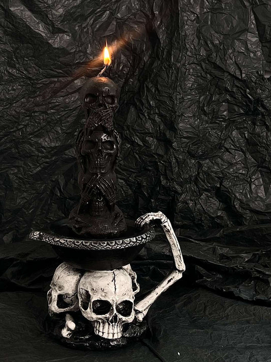 Multi-Functional Skull Tray Candle Holder