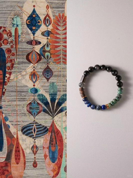 Natural Color Stone Beaded Couple Bracelet