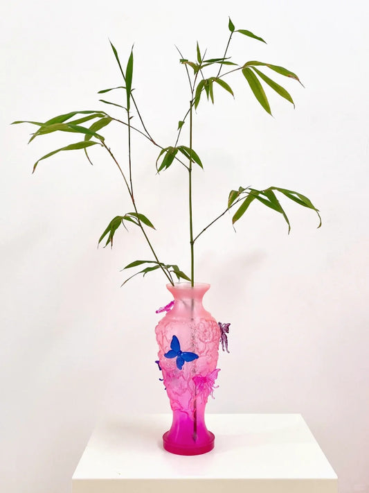 Pink Butterfly Vase