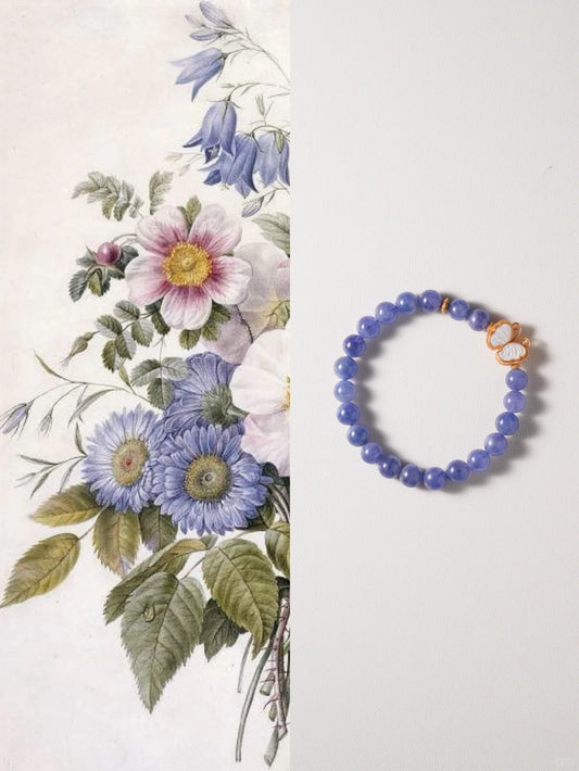 Purple Tanzanite Butterfly Beaded Bracelet