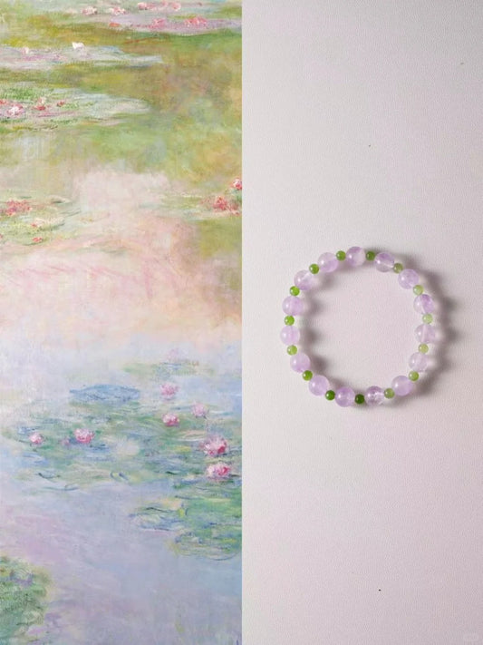 Serenity Amethyst and Jade Beaded Bracelet