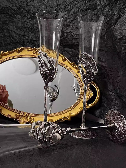 Skeleton Hand Glass Goblet