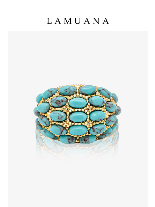 Rice Grain Turquoise Ring