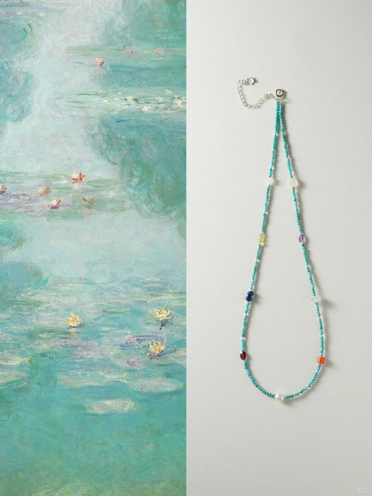 Turquoise Bliss Rainbow Crystal Necklace