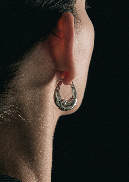 TOWARDS U-Shaped Puffy Hoop Earrings