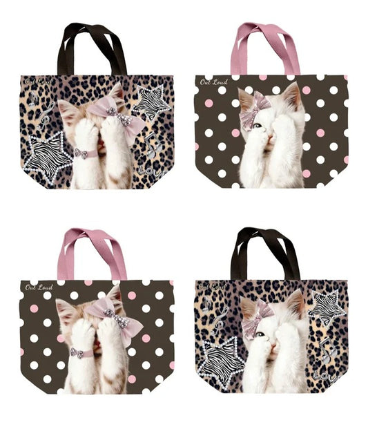 Polka Dot Cat Tote Bag