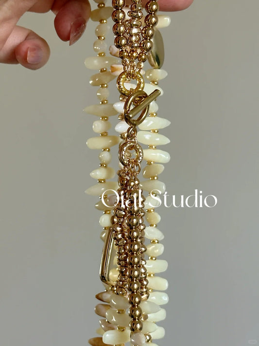 Statement Ivory Resin Layered Necklace
