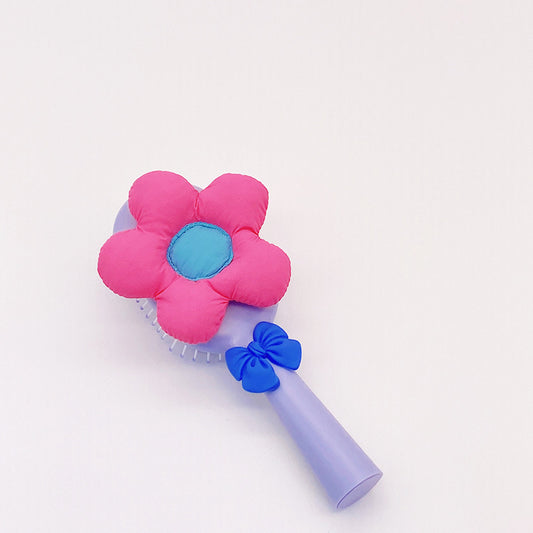 3D Design Flower and Bow Paddle Brush