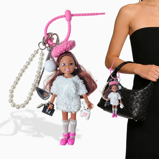 Pink Golf Barbie Doll Bag Charm