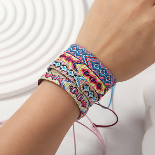 Handwoven Rainbow Spectrum Bracelet