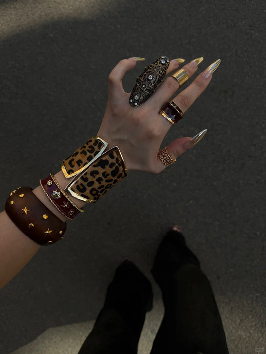 Studded Wooden Bangle