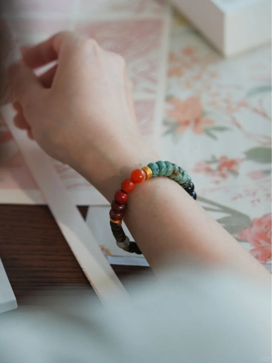 Natural Color Stone Beaded Couple Bracelet