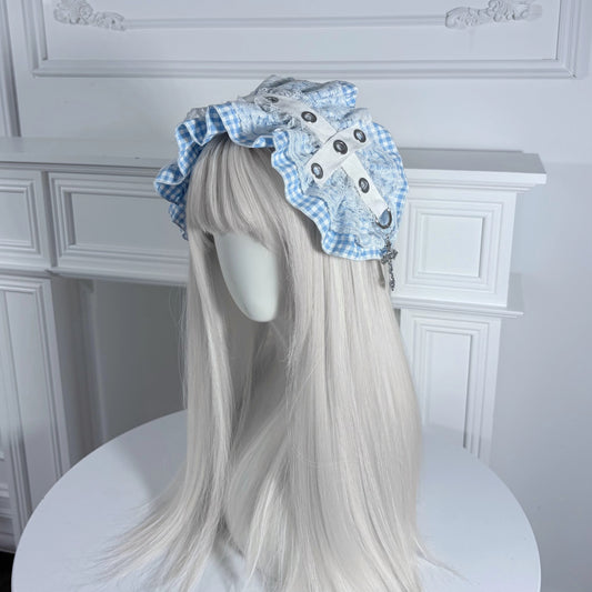 Gingham Lace Headband