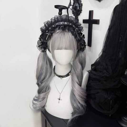 Black Lace Bow Headband