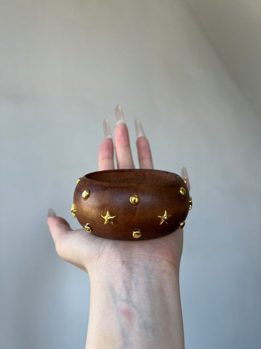 Studded Wooden Bangle