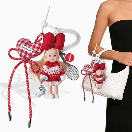 Red Knit Barbie Bag Charm