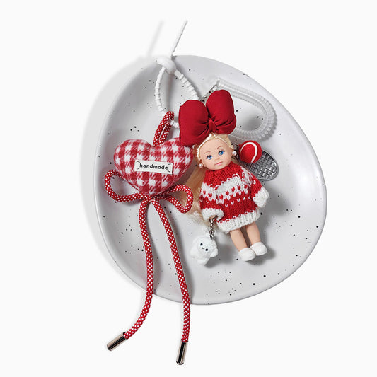 Red Knit Barbie Bag Charm