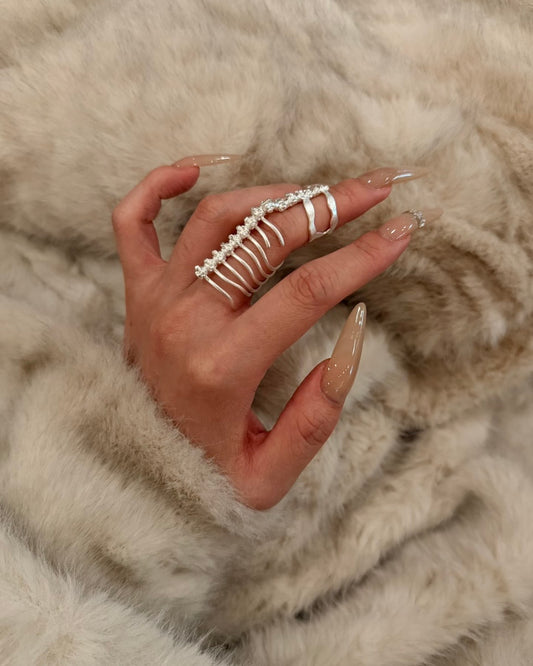 Silver Spine Bone Statement Ring