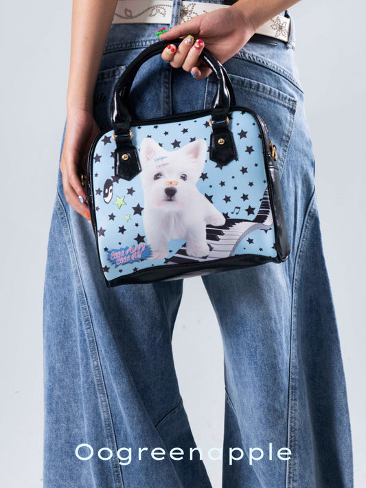 Star Puppy Blue Handbag