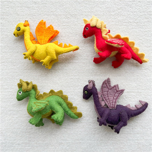 Handmade Wool Felt Dinosaur Charm